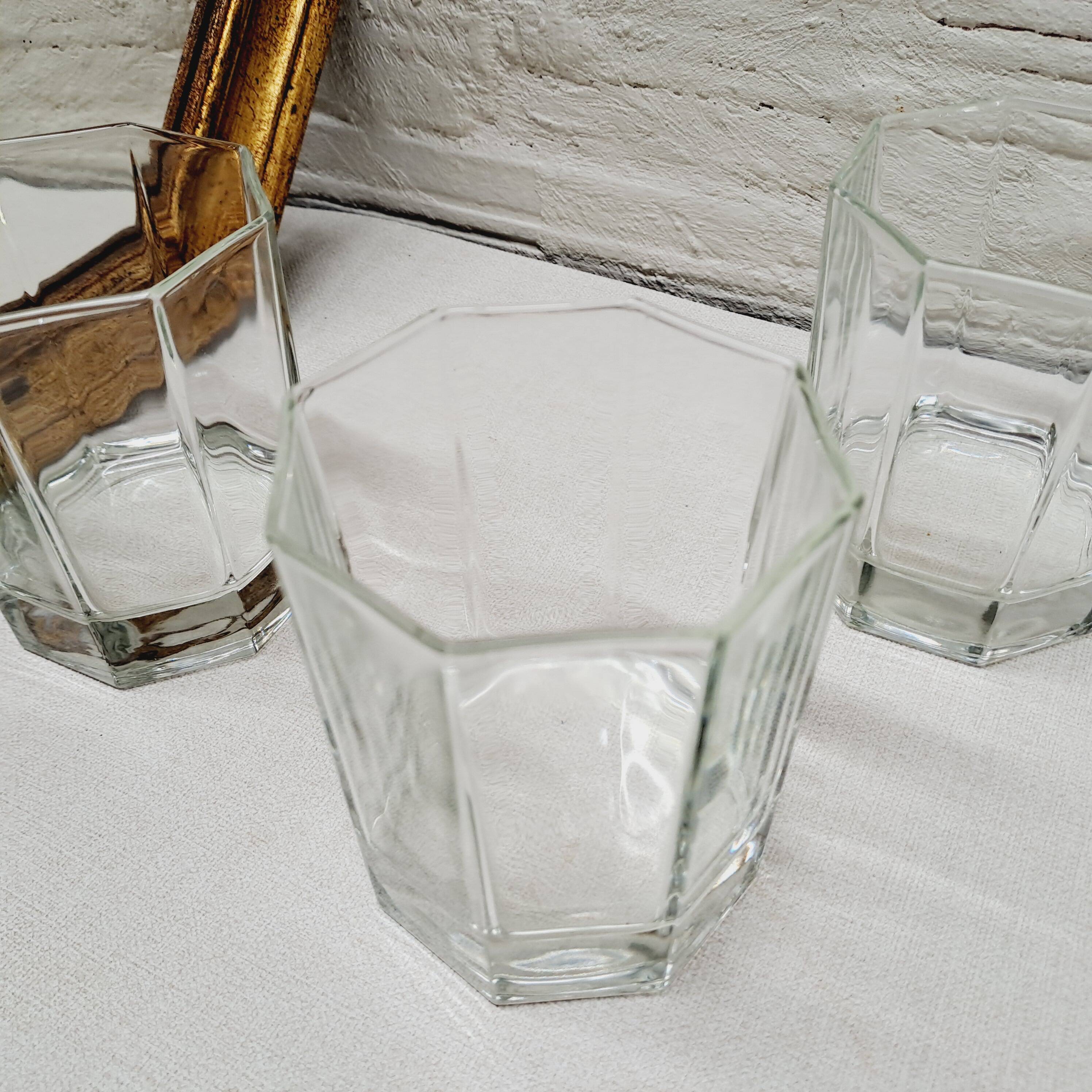 Lot 3 verres whisky Octogone Années 80