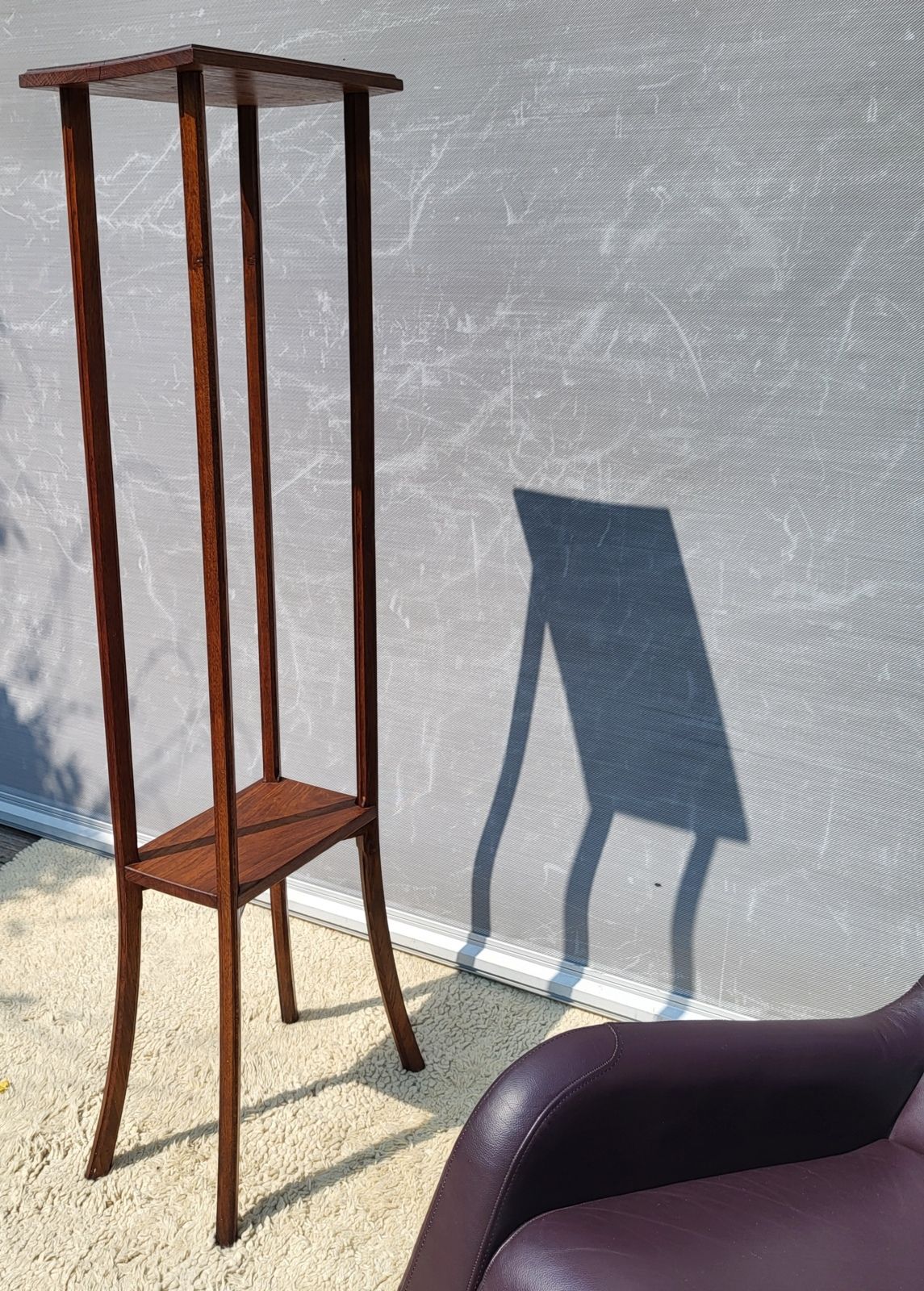 Large Art Deco plant stand H140 solid oak