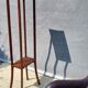 Large Art Deco plant stand H140 solid oak