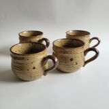 Set of 4 cups in pyrite sandstone