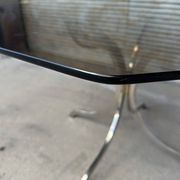 Smoked glass and chrome dining table, 1970s