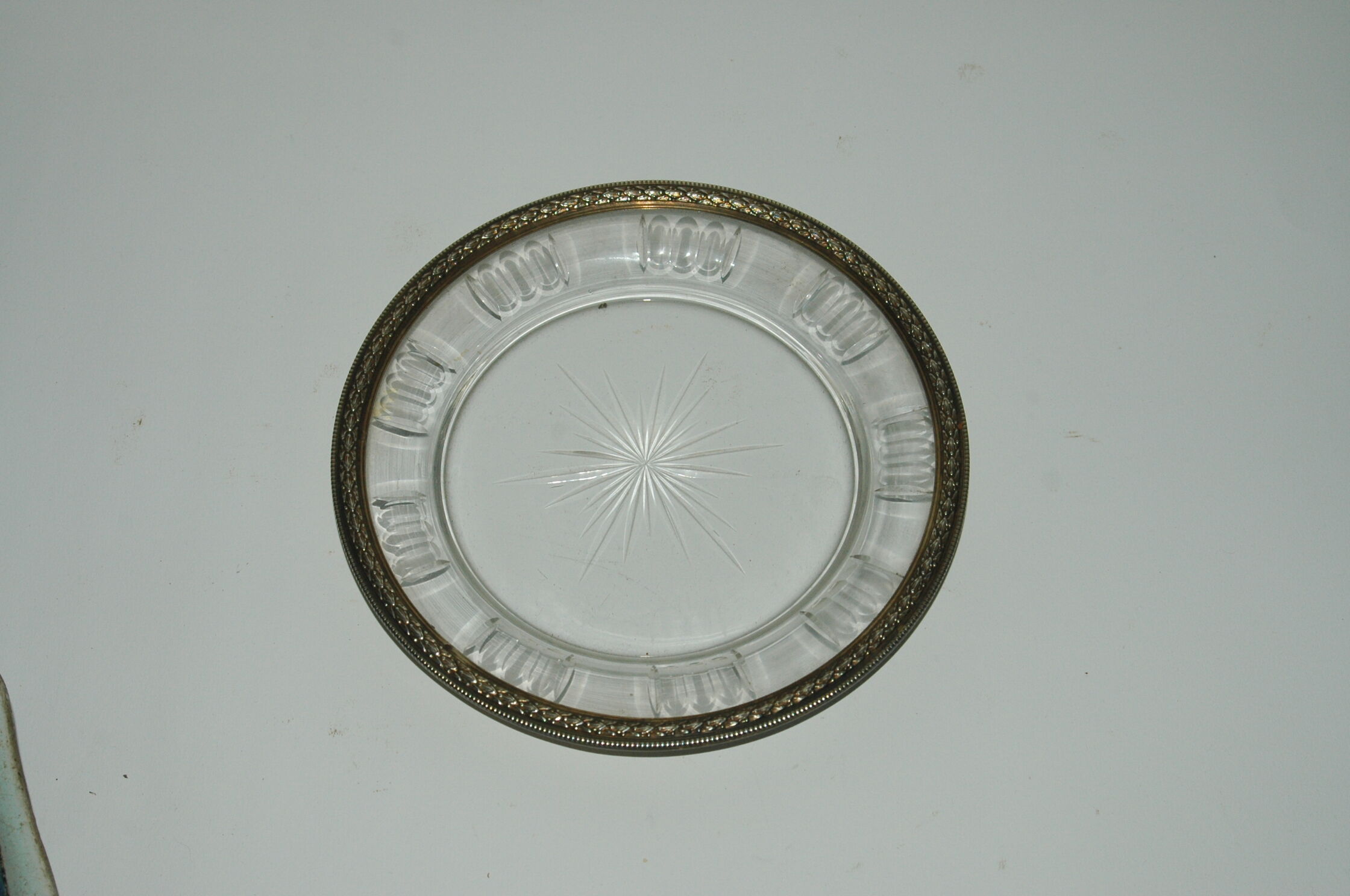 Crystal solid sterling silver plate