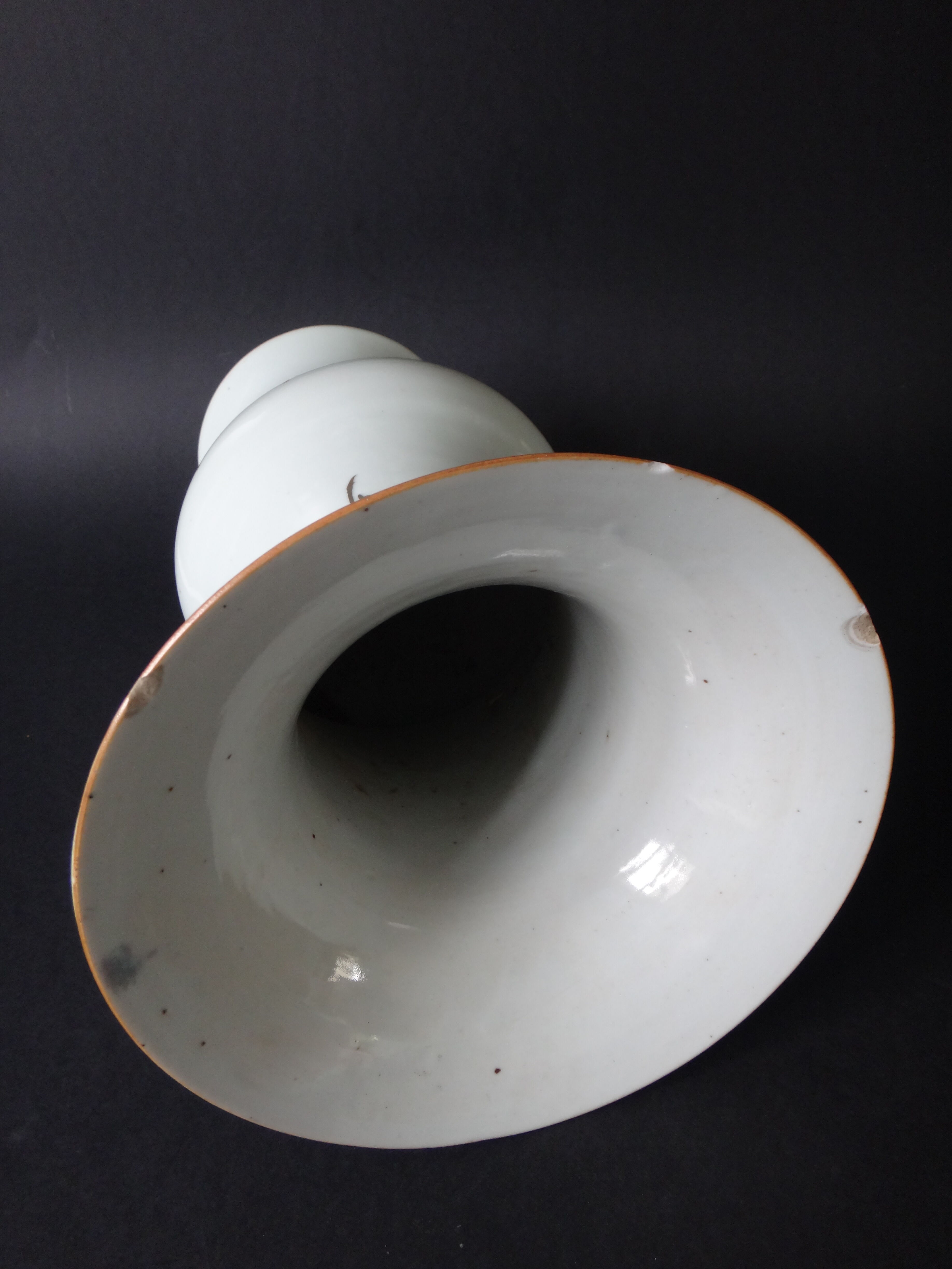 Ancient vase balustre Chinese porcelain china poeme brand Qing XIX