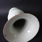 Ancien vase balustre chinois porcelaine chine poeme marque Qing XIX