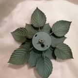 Green and gold Masca flower wall or ceiling light - Circa 1970