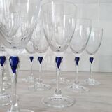 10 Crystal d'Arques glasses model Venice Sapphire blue