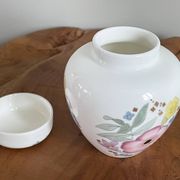 Wedgwood "Meadow Sweet" Ginger Jar, Decorative Storage Pot, Bone China with Pink and Blue Flowers