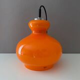 Vintage Peill & Putzler hanging lamp, ceiling lamp orange, space age