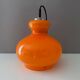 Lampe suspendue vintage Peill & Putzler, plafonnier orange, ère spatiale