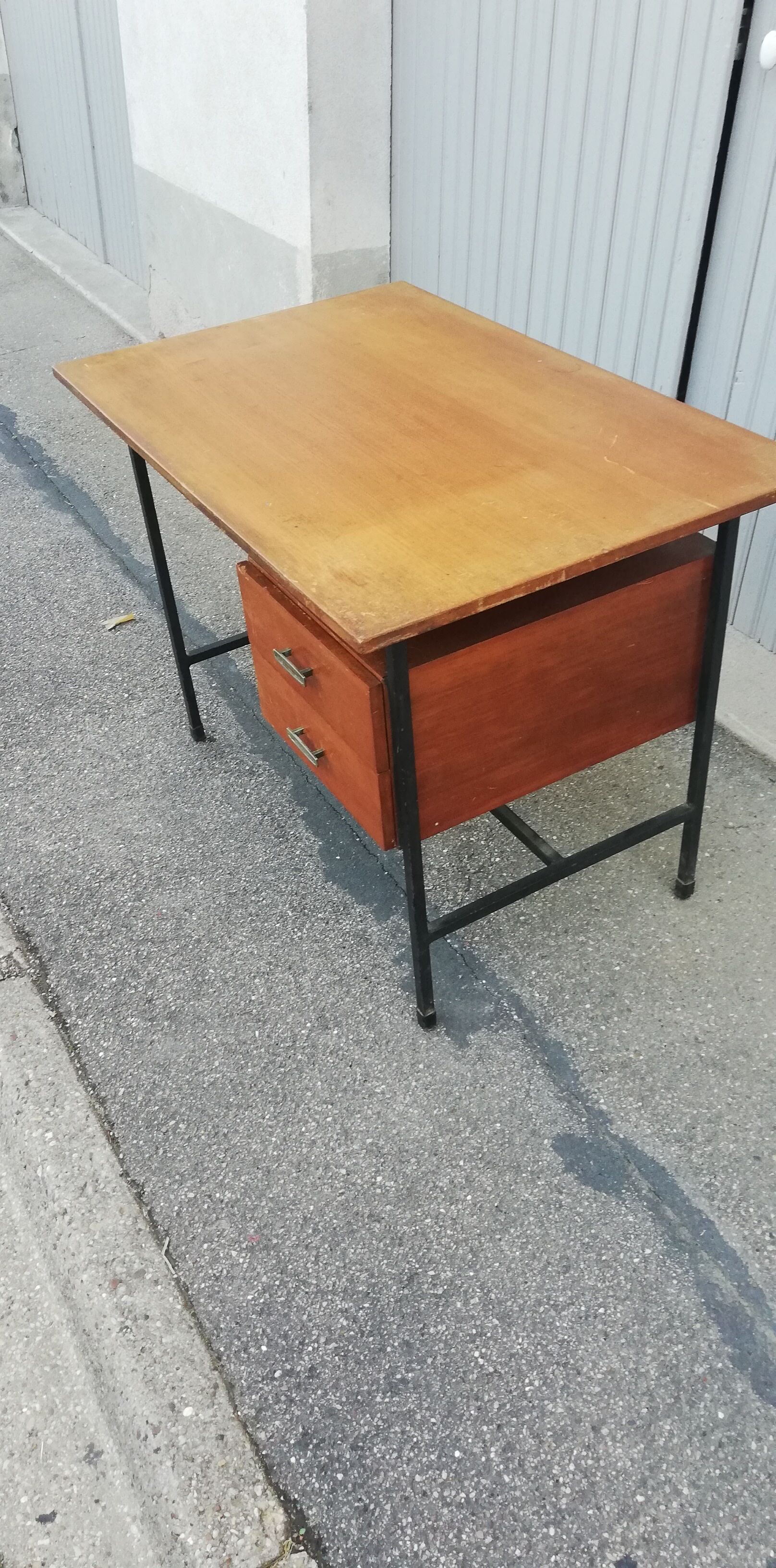Vintage wood and metal desk
