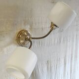 Double articulated wall light with opaline globe - 1950s/60s