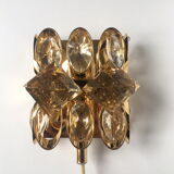 Applique en laiton doré et cristal de Palwa design 1960