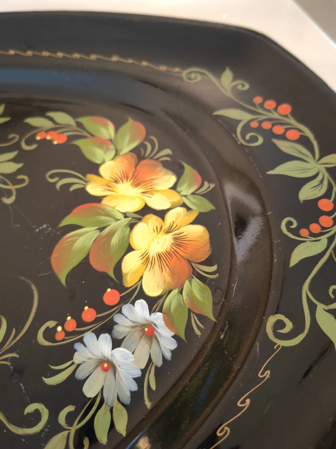 Russian painted metal tray