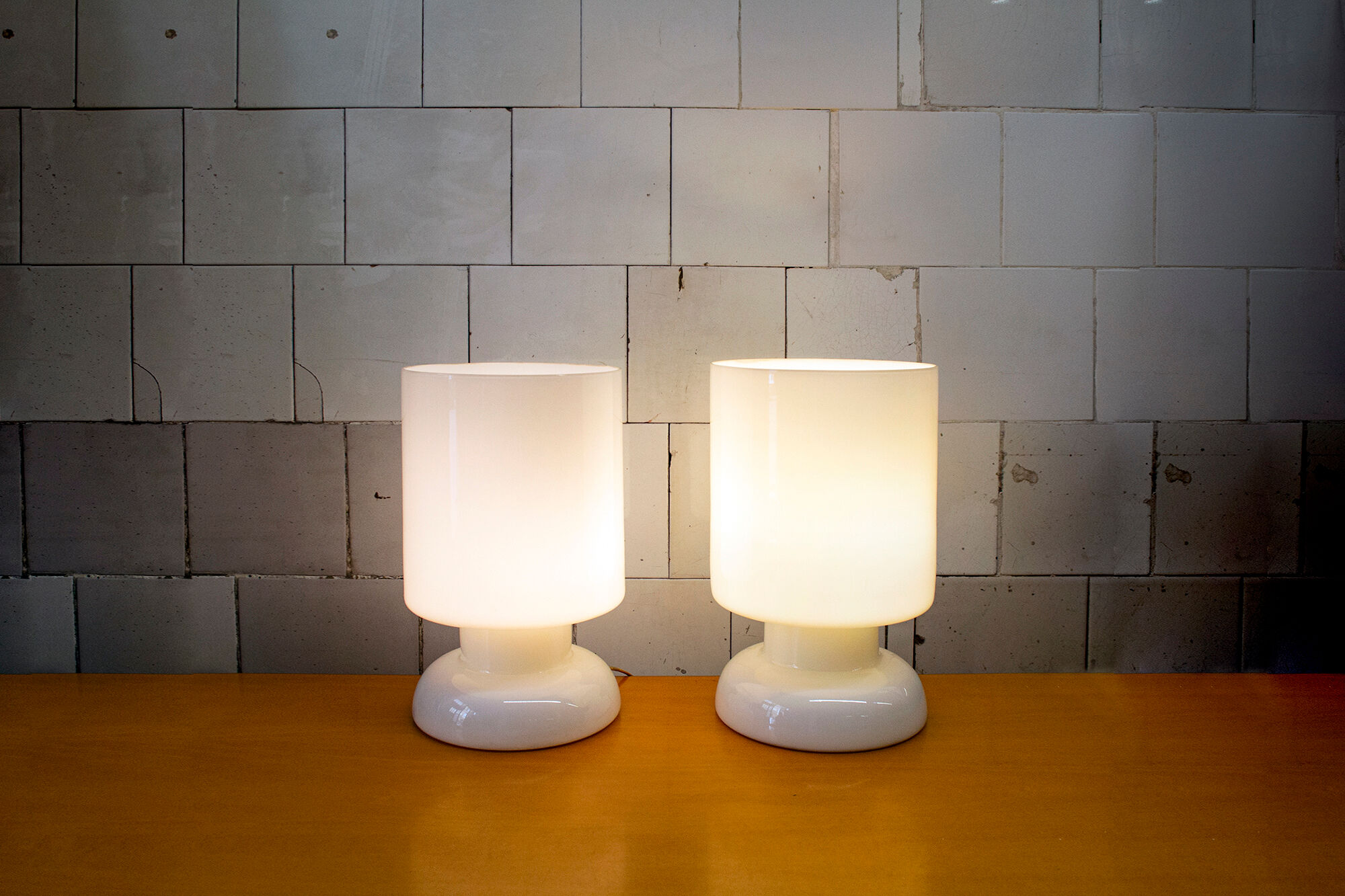 Italian table lamps in Murano Glass from Vistosi, 1970s