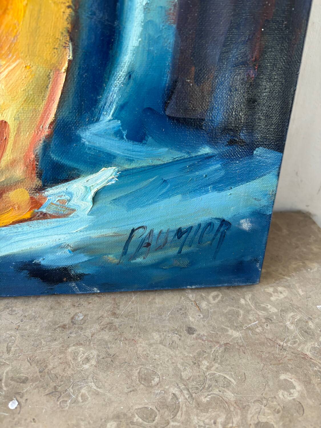 Oil on canvas "Bouquet of Flowers" signed Paumier
