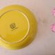 Niderviller round dish, yellow, 1970/80, vintage