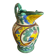 Antique Style Monaco Perugia Ceramic Pitcher with Multicolored Bird Decoration