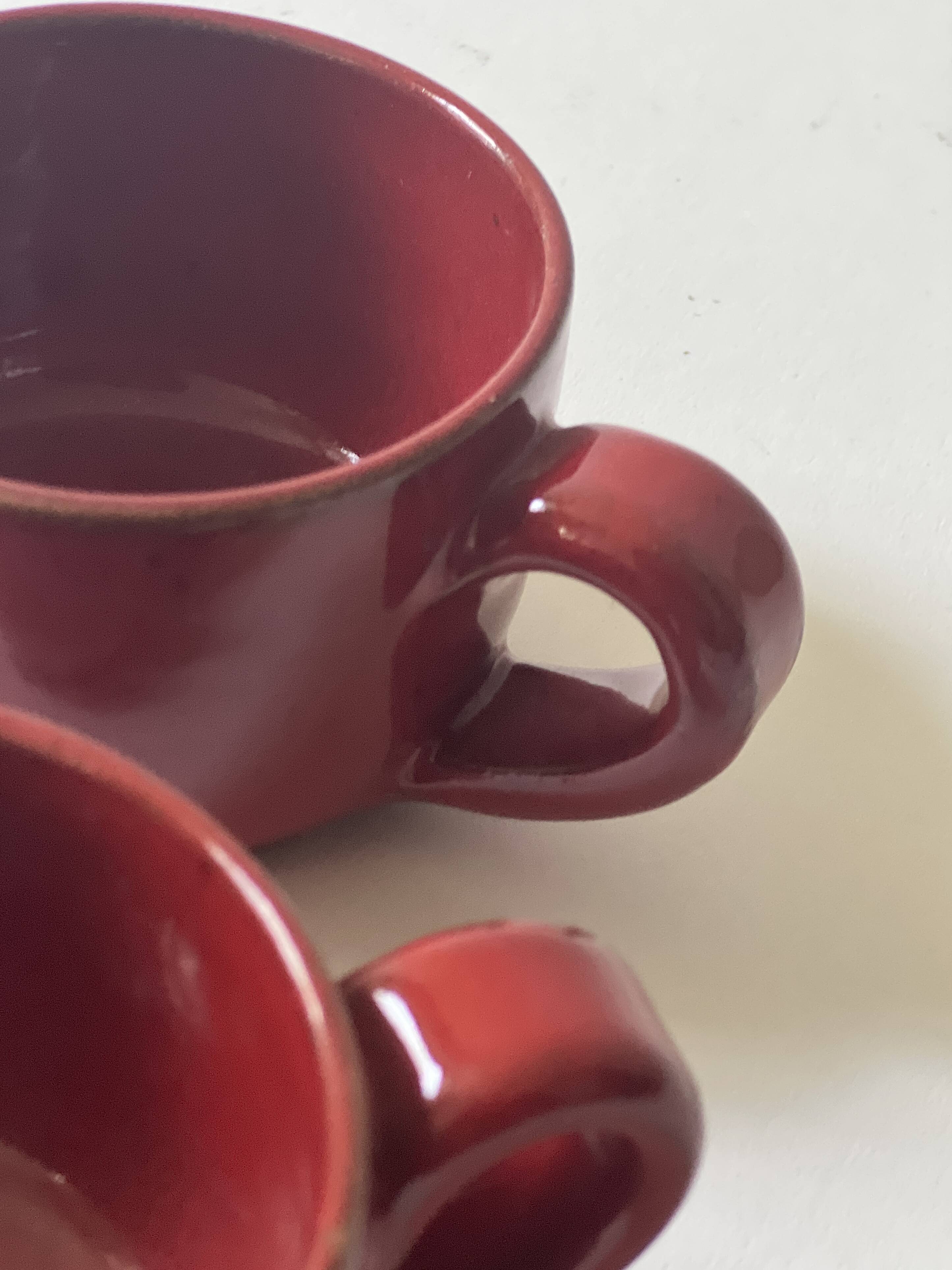 Set of 2 glazed ceramic cups by Robert Picault, Vallauris 1950