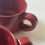 Set of 2 glazed ceramic cups by Robert Picault, Vallauris 1950