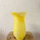 Yellow marbled glass paste vase – Art Nouveau style