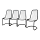 4 black wire metal chairs