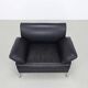 Fauteuil lounge postmoderne en cuir et chrome, années 1980