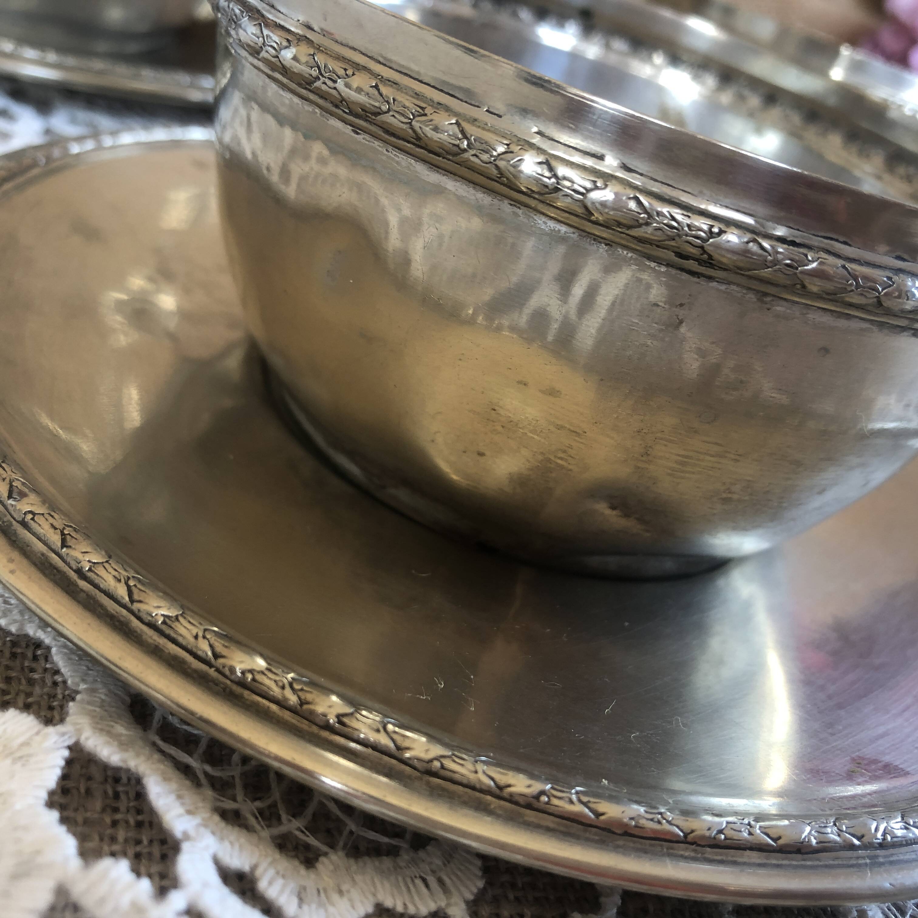 Set of 3 old "silverware" cups