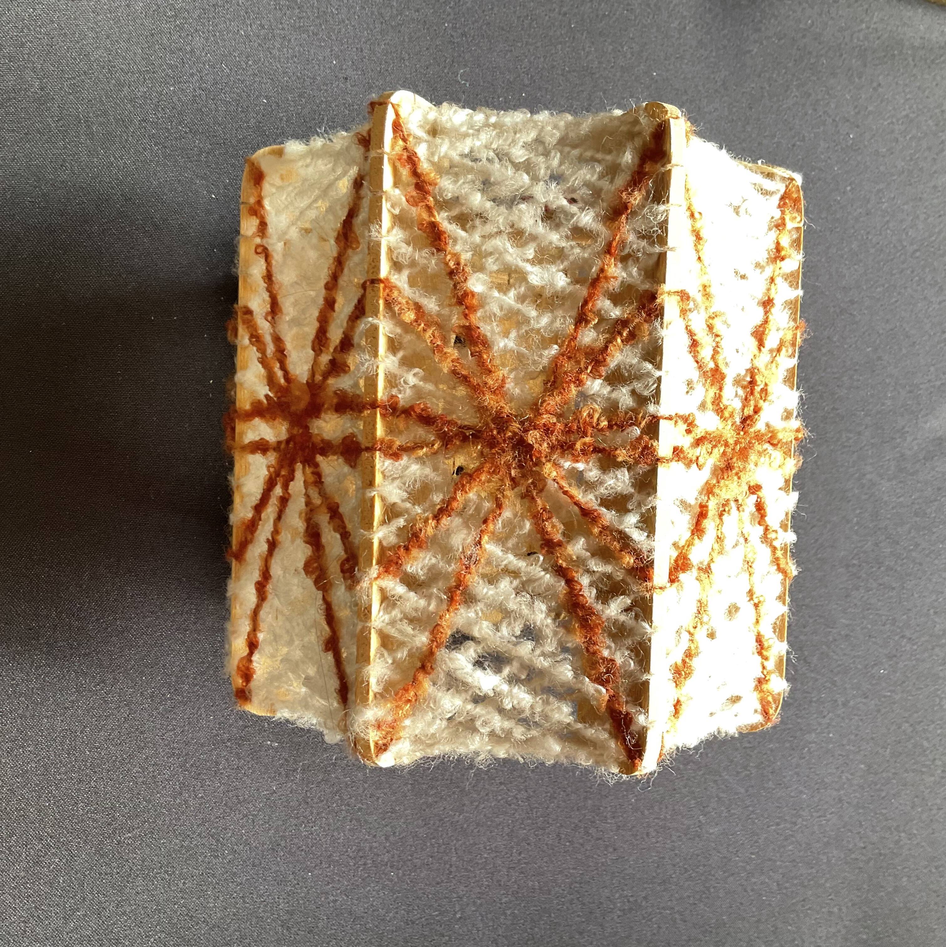 Vintage ecru and orange wall light