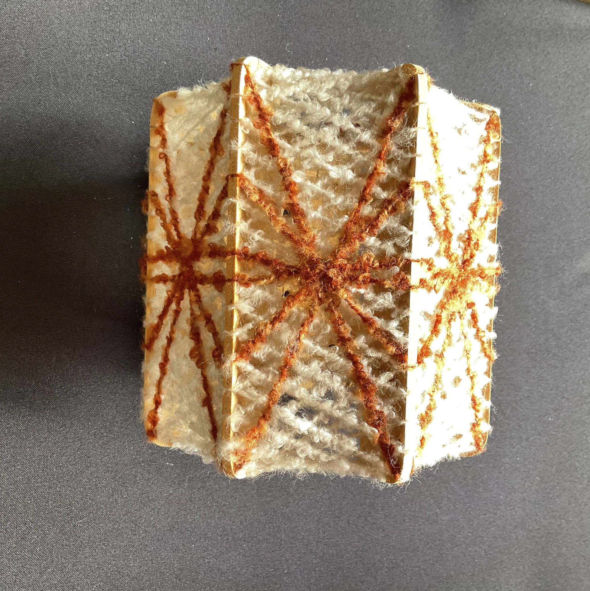 Vintage ecru and orange wall light