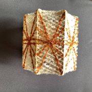 Vintage ecru and orange wall light