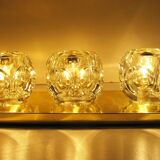 Applique en laiton et en verre de Peill et Putzler années 1970