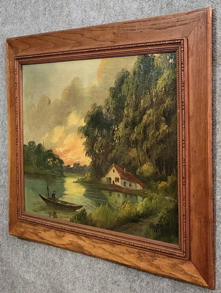 Julien Chatelin: large oil painting on canvas circa 1880