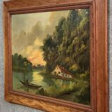 Julien Chatelin: large oil painting on canvas circa 1880