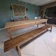 Solid pine farmhouse table and its bench - 19th century - Authentic patina