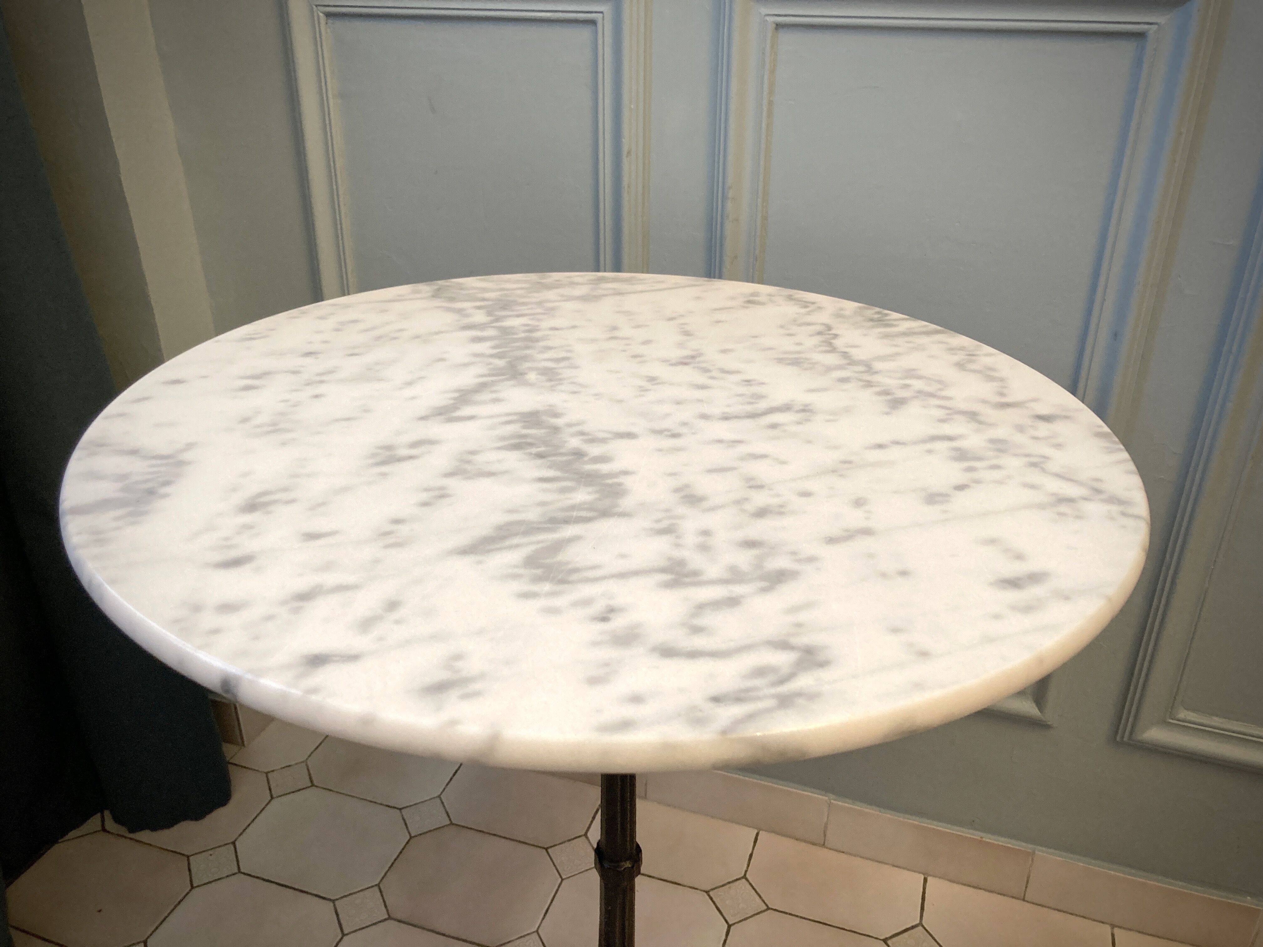 Bistro table marble and cast iron art deco