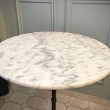 Table bistro marbre et fonte art déco