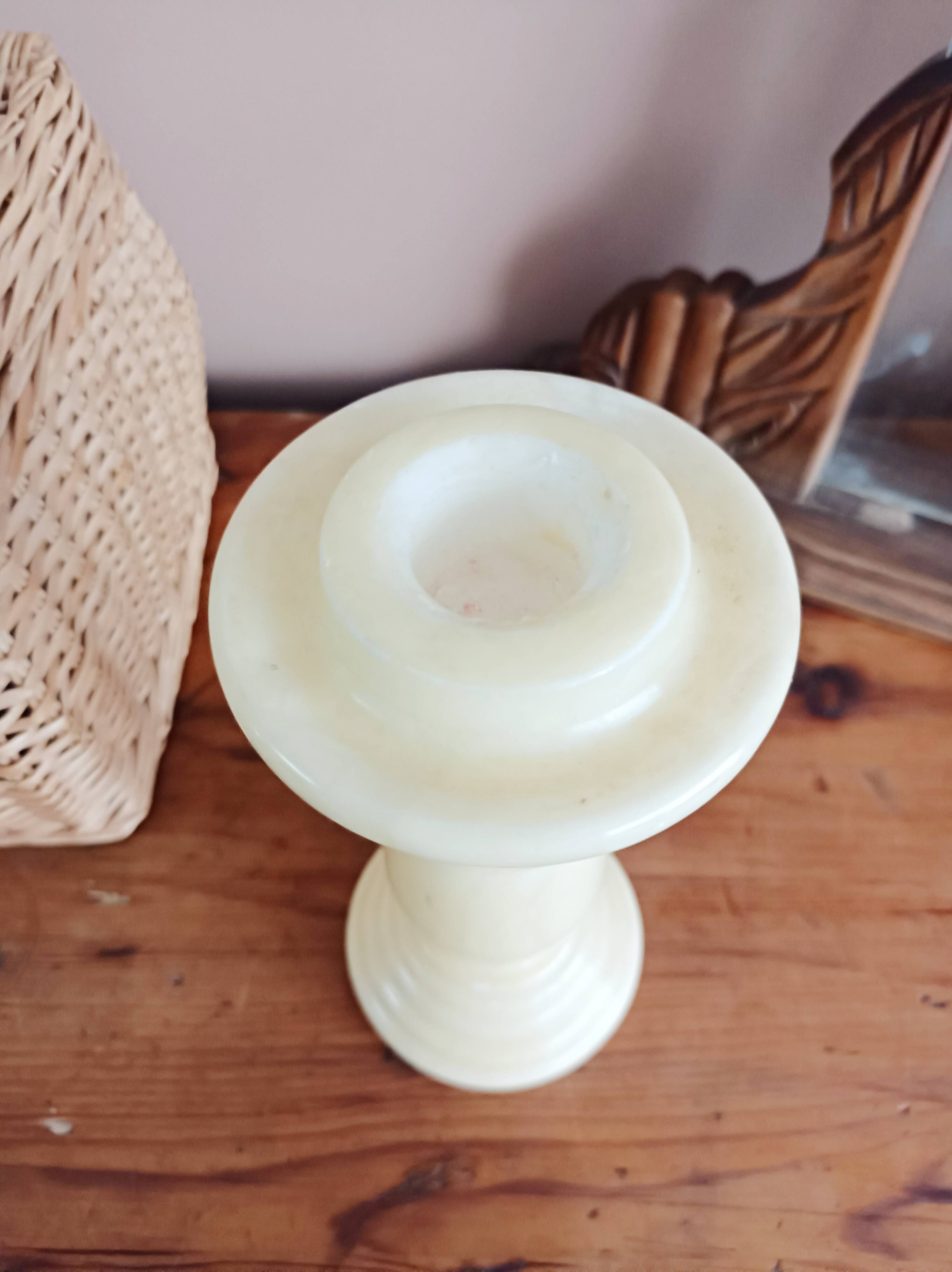 Alabaster candlestick