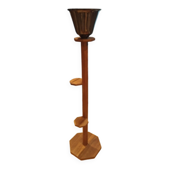 Lampadaire ancien vintage bois
