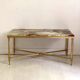 Vintage 1970s brass and marble coffee table