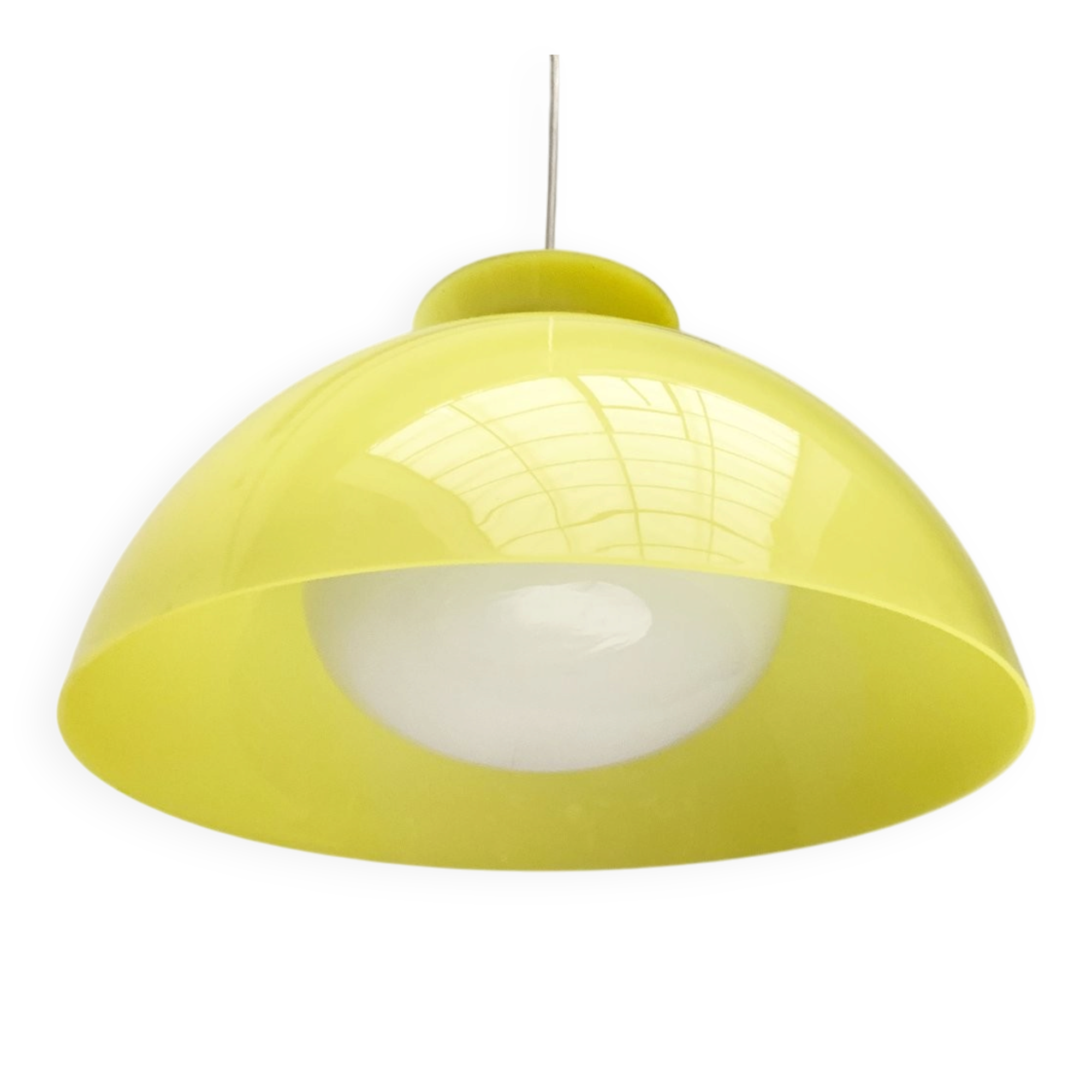 Suspended lamp model KD6 space age from the mid-century by Achille and Pier Giacomo Castiglioni for Kartell, 1960s.