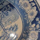 Antique serving platter in English earthenware 1850 Wild Rose