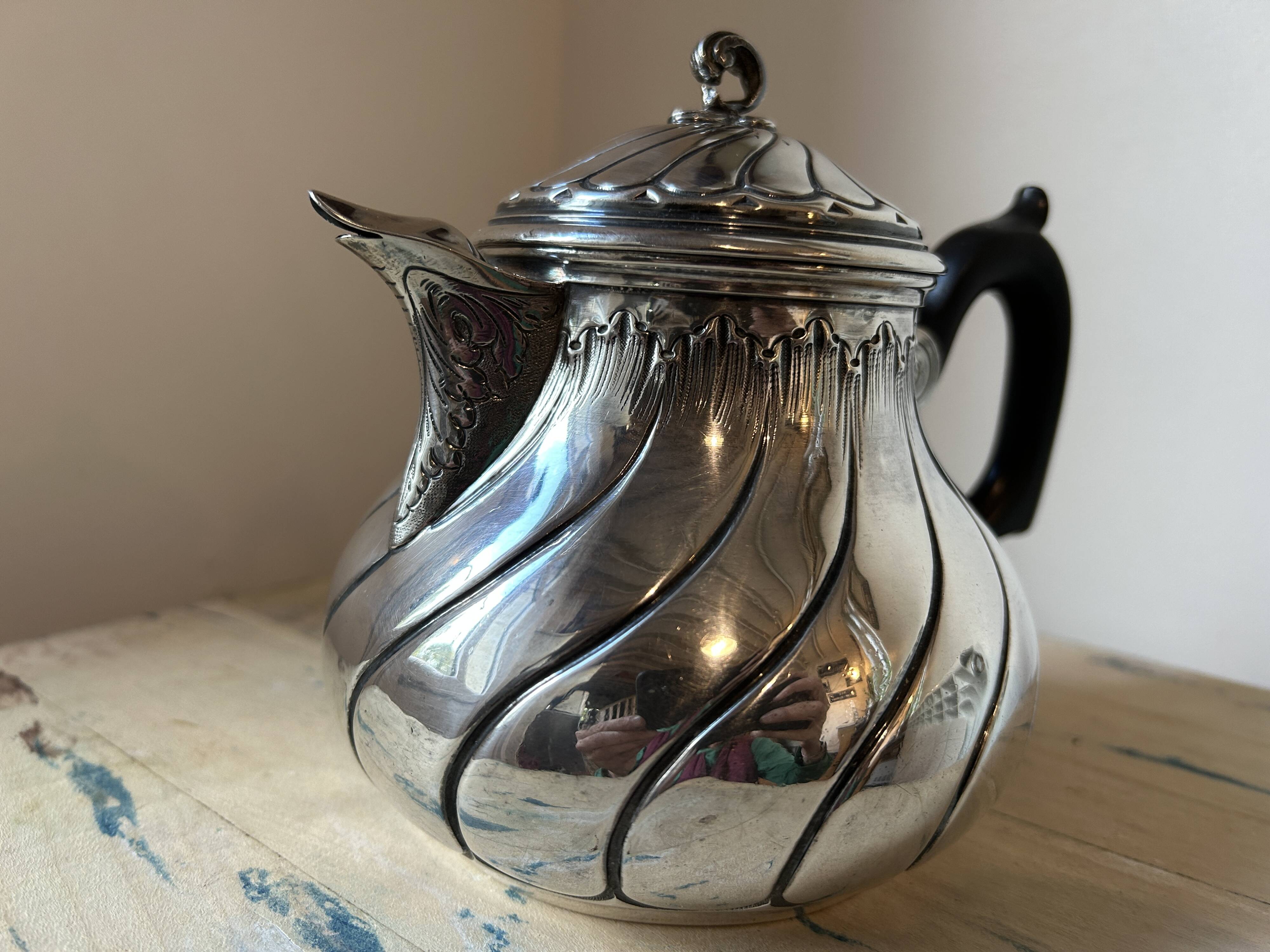 Antique solid silver teapot – Lucien Gruhier – Minerva 1st standard