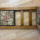 Antique chair with upholstered fabric seat