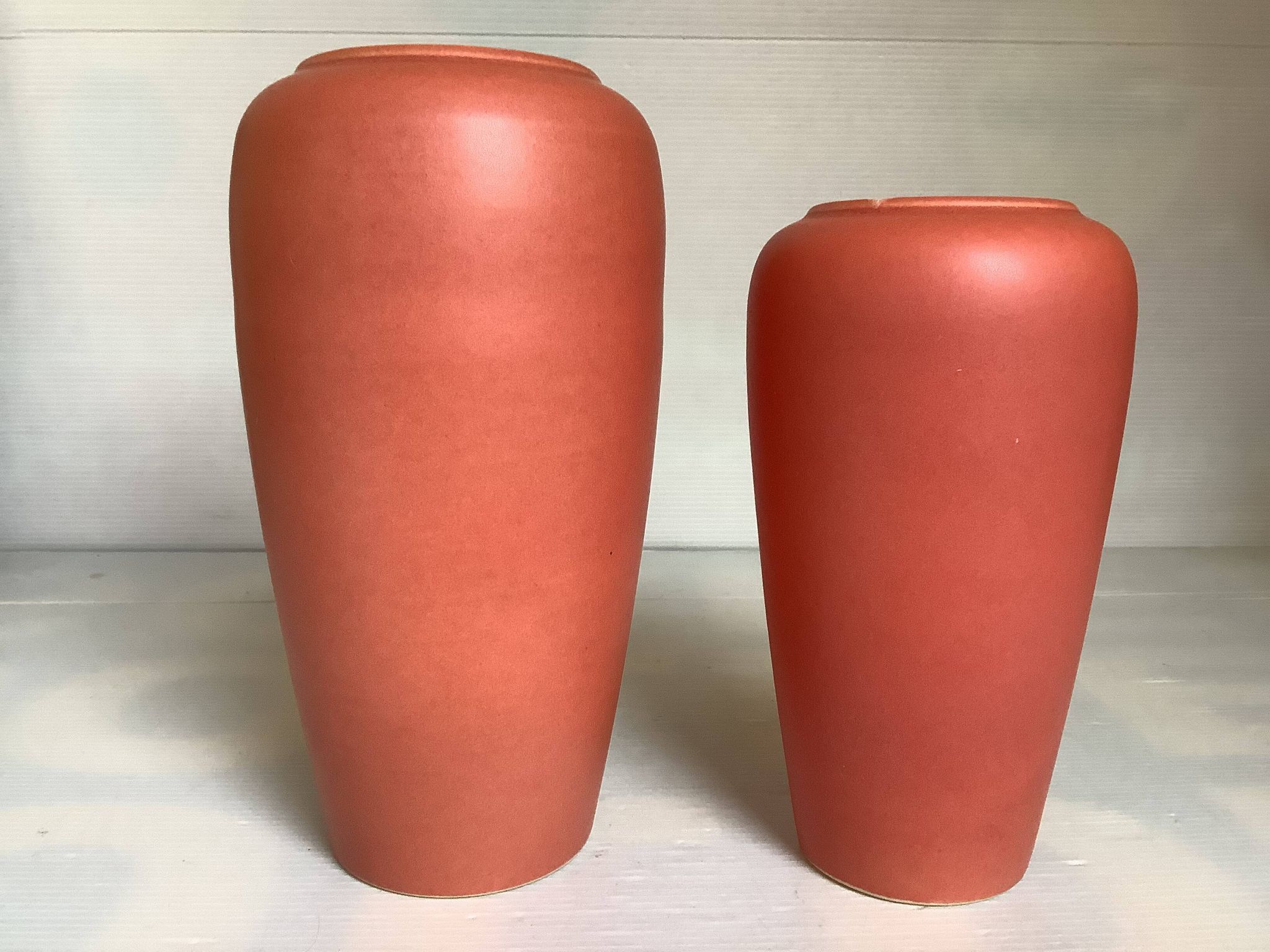 Pair of asymmetrical coral vases Bay Germany