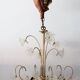 Italian flower chandelier in brass and glass