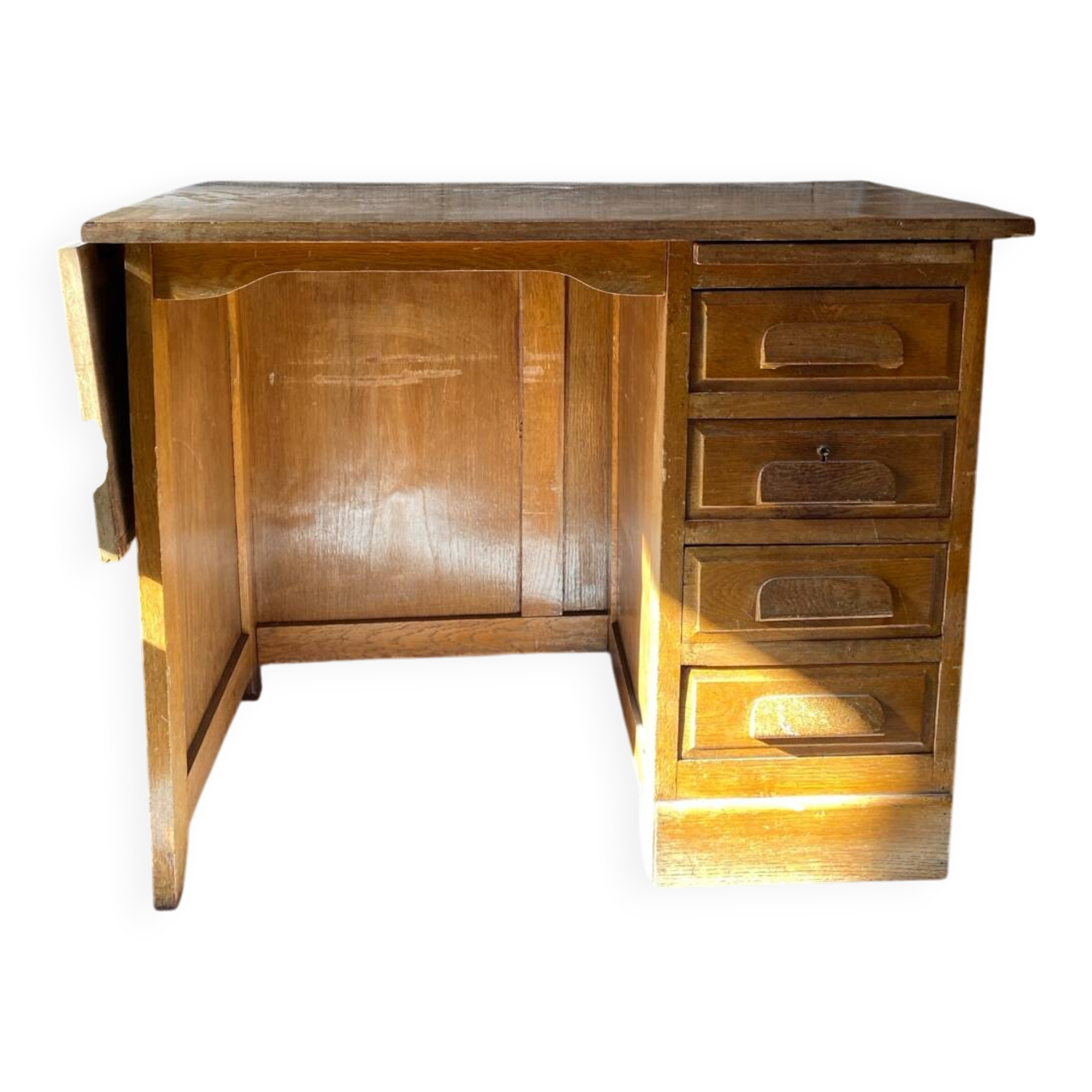 Vintage oak children's desk with extension