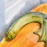 Assiette en barbotine citrouille