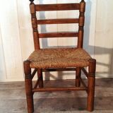 Wooden chair and straw