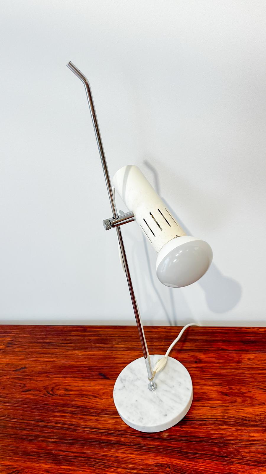 Table lamp model A4 in marble and steel by Alain Richard