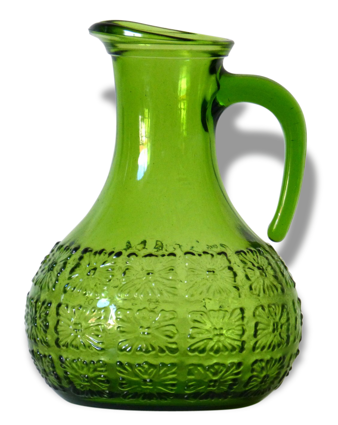 Great 70's Green vintage glass carafe
